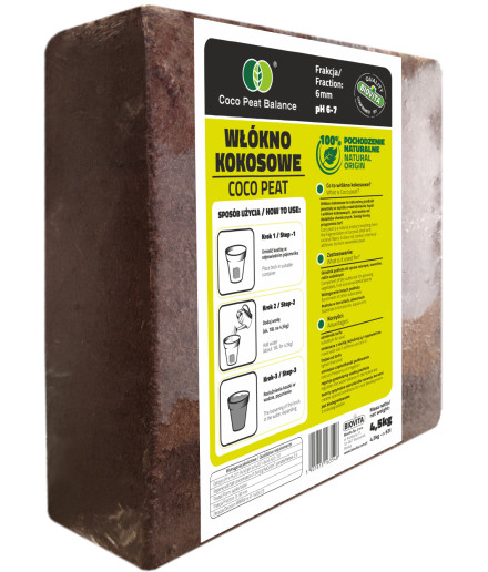 COCO peat włókno kokosowe brykiet 6mm 4,5kg