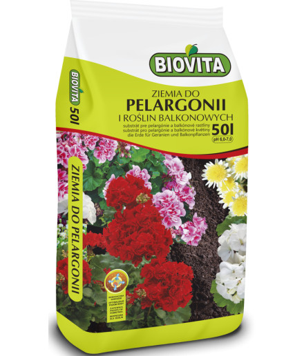 Soil for geraniums and plants grown on balconies