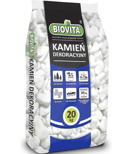 EXTRA WHITE THASSOS pebbles 30-60mm