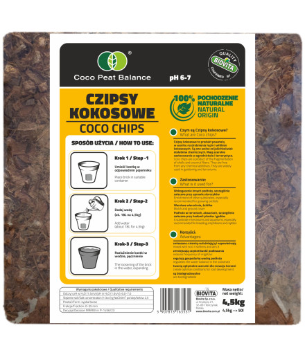 COCO chips czipsy kokosowe brykiet 4,5kg