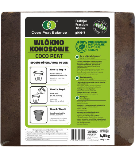 COCO peat 10mm briquette 4,5kg