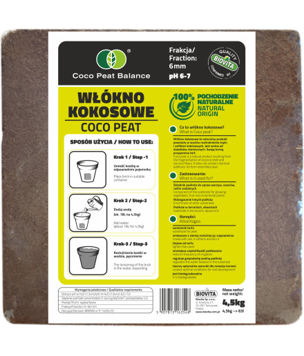 COCO peat 6mm briquette 4,5kg