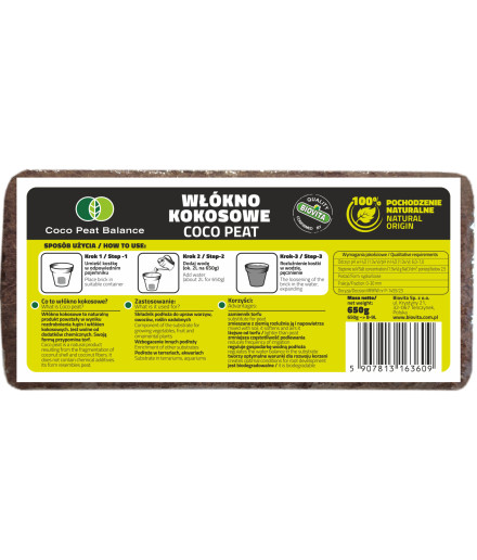 COCO peat włókno kokosowe brykiet 650g