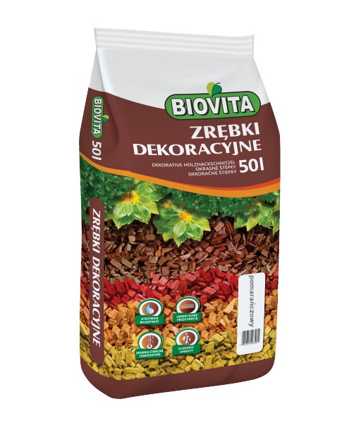 Zrębki drzewne BIOVITA 80 L kolor pomarańczowy