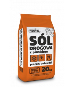 Sól drogowa z piaskiem przeciw gołoledzi BIOVITA 20 kg